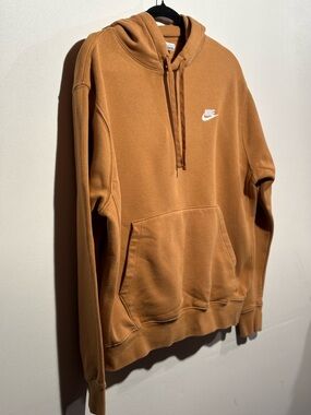 Nike Men's Caramel Brown Hooded Pullover Sweatshirt